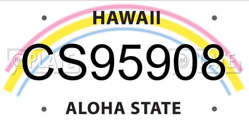 CS95908 Hawaii License Plate