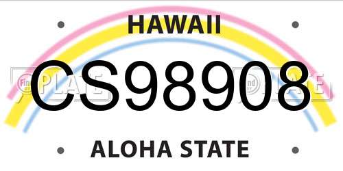 CS98908 Hawaii License Plate