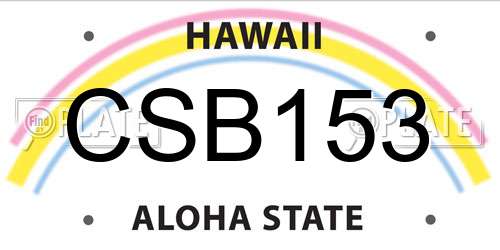 CSB153 Hawaii License Plate