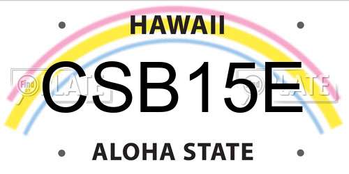 CSB15E Hawaii License Plate
