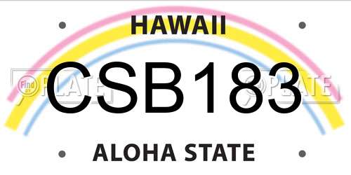 CSB183 Hawaii License Plate