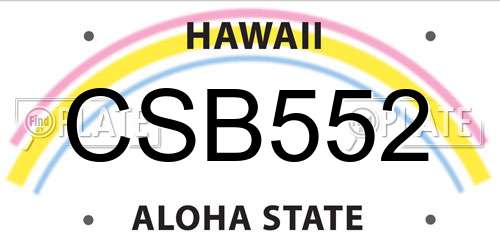 CSB552 Hawaii License Plate