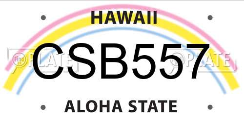 CSB557 Hawaii License Plate