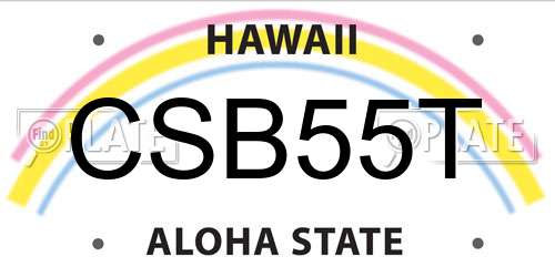 CSB55T Hawaii License Plate