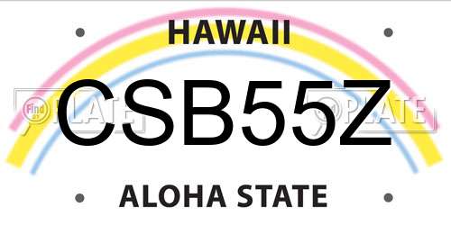 CSB55Z Hawaii License Plate