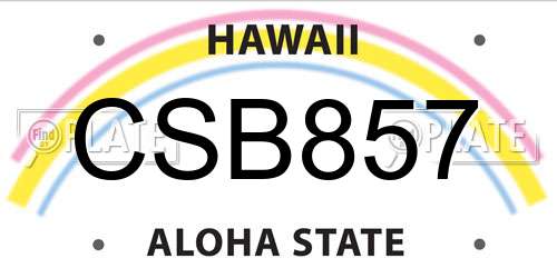 CSB857 Hawaii License Plate