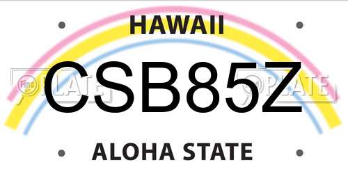 CSB85Z Hawaii License Plate