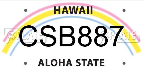 CSB887 Hawaii License Plate