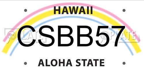 CSBB57 Hawaii License Plate