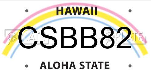 CSBB82 Hawaii License Plate