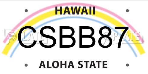 CSBB87 Hawaii License Plate