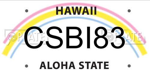 CSBI83 Hawaii License Plate