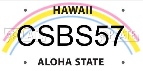 CSBS57 Hawaii License Plate