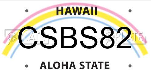 CSBS82 Hawaii License Plate