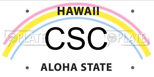 CSC Hawaii License Plate