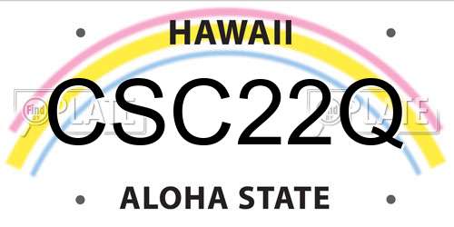 CSC22Q Hawaii License Plate