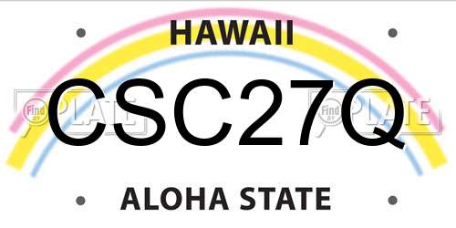 CSC27Q Hawaii License Plate