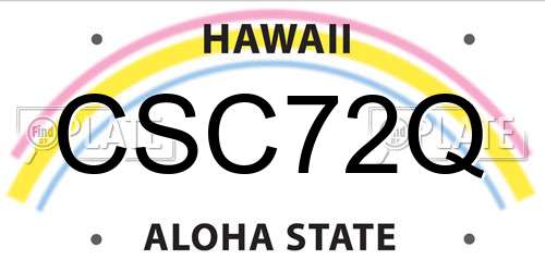 CSC72Q Hawaii License Plate