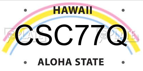CSC77Q Hawaii License Plate