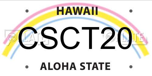CSCT20 Hawaii License Plate
