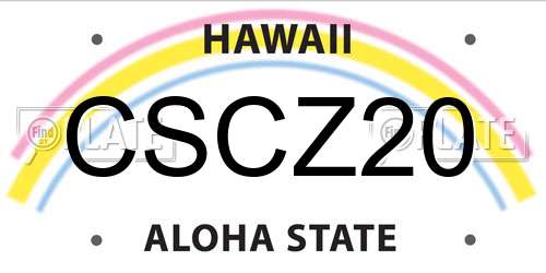 CSCZ20 Hawaii License Plate