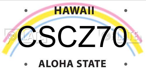 CSCZ70 Hawaii License Plate