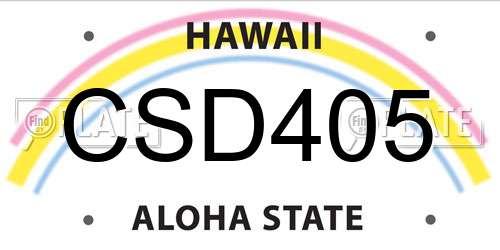 CSD405 Hawaii License Plate