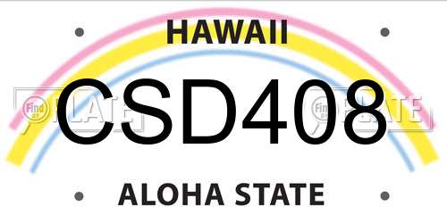 CSD408 Hawaii License Plate