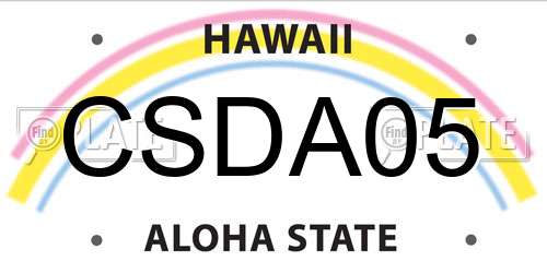 CSDA05 Hawaii License Plate
