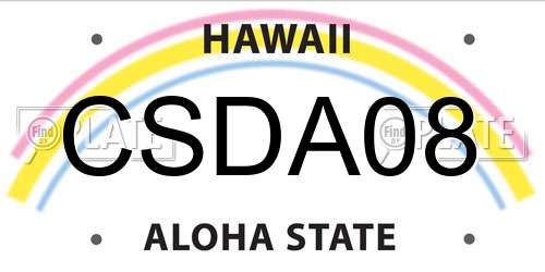 CSDA08 Hawaii License Plate