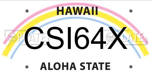 CSI64X Hawaii License Plate