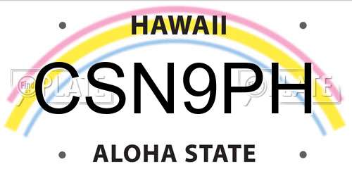 CSN9PH Hawaii License Plate