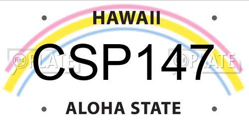 CSP147 Hawaii License Plate