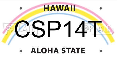 CSP14T Hawaii License Plate
