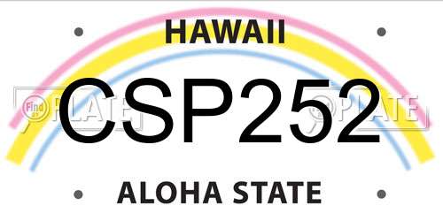 CSP252 Hawaii License Plate