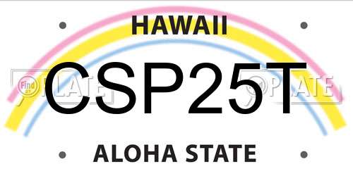 CSP25T Hawaii License Plate