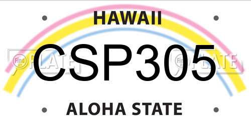 CSP305 Hawaii License Plate