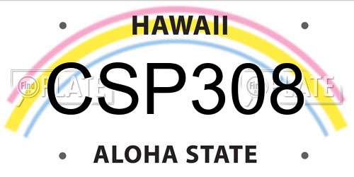 CSP308 Hawaii License Plate