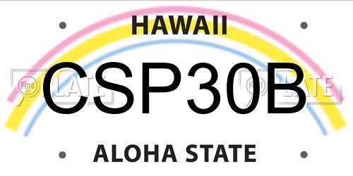 CSP30B Hawaii License Plate