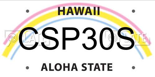 CSP30S Hawaii License Plate