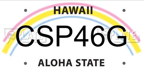 CSP46G Hawaii License Plate