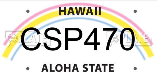 CSP470 Hawaii License Plate
