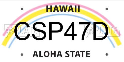 CSP47D Hawaii License Plate