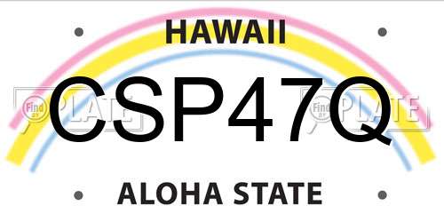 CSP47Q Hawaii License Plate
