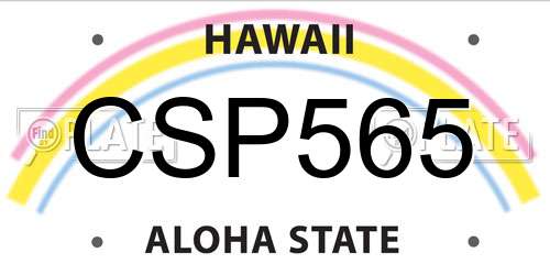 CSP565 Hawaii License Plate