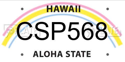 CSP568 Hawaii License Plate