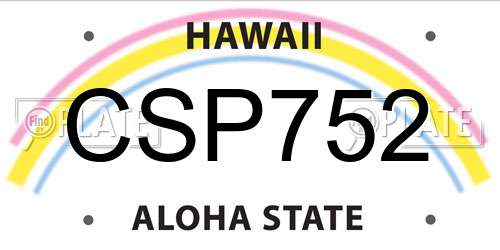 CSP752 Hawaii License Plate
