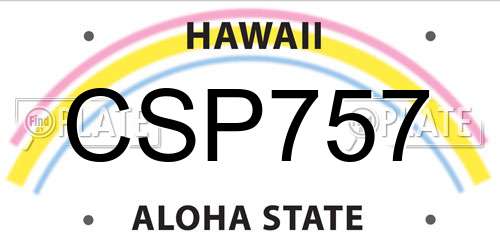CSP757 Hawaii License Plate