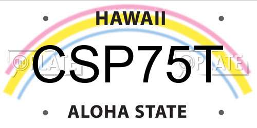 CSP75T Hawaii License Plate