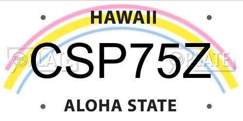 CSP75Z Hawaii License Plate